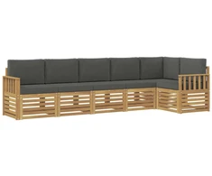 Lauko sofos komplektas 6 pcs Balta ir antracito