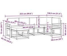 Lauko sofos komplektas 6 vnt. Balta ir antracito Poliesteris