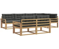 Lauko sofos komplektas 6 pcs Balta ir antracito Poliesteris