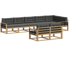 Lauko sofos komplektas 6 pcs Balta ir antracito Poliesteris