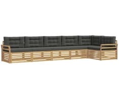 Lauko sofos komplektas 6 pcs Balta ir antracito