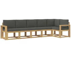 Lauko sofos komplektas 6 pcs Balta ir antracito Poliesteris