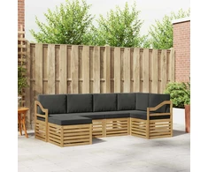 Lauko sofos komplektas 6 pcs Balta ir antracito Poliesteris