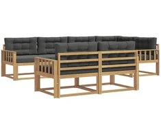 Lauko sofos komplektas 6 pcs Balta ir antracito Poliesteris
