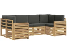 Lauko sofos komplektas 6 pcs Balta ir antracito