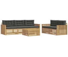 Lauko sofos komplektas 6 pcs Balta ir antracito