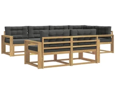 Lauko sofos komplektas 6 pcs Balta ir antracito Poliesteris