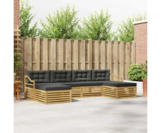 Lauko sofos komplektas 6 pcs Balta ir antracito