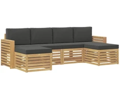 Lauko sofos komplektas 6 pcs Balta ir antracito