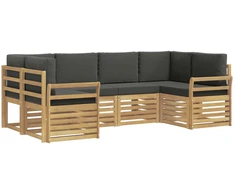 Lauko sofos komplektas 6 pcs Balta ir antracito