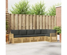 Lauko sofos komplektas 6 pcs Balta ir antracito