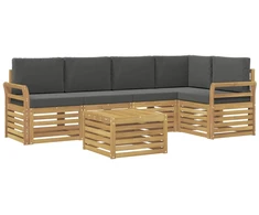 Lauko sofos komplektas 6 pcs Balta ir antracito 59 x 59 x 37 cm