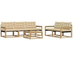 Lauko sofos komplektas 6 pcs Balta ir kreminė 79 x 79 x 37 cm