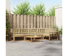 Lauko sofos komplektas 6 pcs Balta ir kreminė 79 x 79 x 37 cm