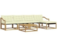 Lauko sofos komplektas 6 pcs Balta ir kreminė 79 x 79 x 37 cm