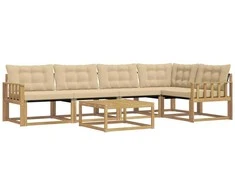 Lauko sofos komplektas 6 pcs Balta ir kreminė 79 x 79 x 37 cm