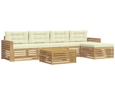 Lauko sofos komplektas 6 pcs Balta ir kreminė 79 x 79 x 37 cm