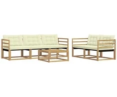 Lauko sofos komplektas 6 pcs Balta ir kreminė 79 x 79 x 37 cm