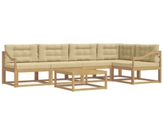 Lauko sofos komplektas 6 pcs Balta ir kreminė 79 x 79 x 37 cm
