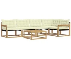 Lauko sofos komplektas 6 pcs Balta ir kreminė 79 x 79 x 37 cm