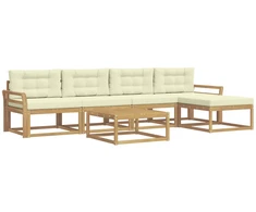 Lauko sofos komplektas 6 pcs Balta ir kreminė 79 x 79 x 37 cm