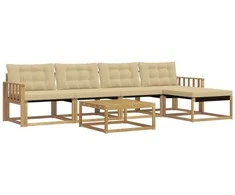 Lauko sofos komplektas 6 pcs Balta ir kreminė 79 x 79 x 37 cm