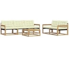 Lauko sofos komplektas 6 pcs Balta ir kreminė 79 x 79 x 37 cm