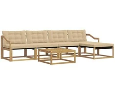 Lauko sofos komplektas 6 pcs Balta ir kreminė 79 x 79 x 37 cm