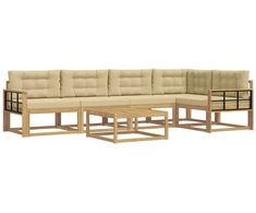 Lauko sofos komplektas 6 pcs Balta ir kreminė 79 x 79 x 37 cm