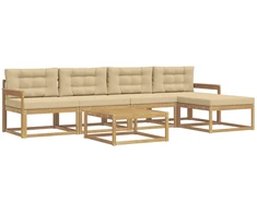 Lauko sofos komplektas 6 pcs Balta ir kreminė 79 x 79 x 37 cm