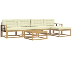 Lauko sofos komplektas 6 pcs Balta ir kreminė 79 x 79 x 37 cm