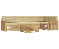 Lauko sofos komplektas 6 pcs Balta ir kreminė 79 x 79 x 37 cm