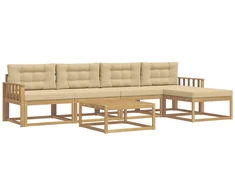 Lauko sofos komplektas 6 pcs Balta ir kreminė 79 x 79 x 37 cm