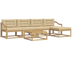 Lauko sofos komplektas 6 pcs Balta ir kreminė 79 x 79 x 37 cm