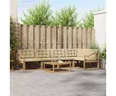 Lauko sofos komplektas 6 pcs Balta ir kreminė 79 x 79 x 37 cm