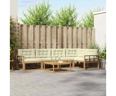 Lauko sofos komplektas 6 pcs Balta ir kreminė 79 x 79 x 37 cm
