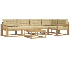 Lauko sofos komplektas 6 pcs Balta ir kreminė 79 x 79 x 37 cm