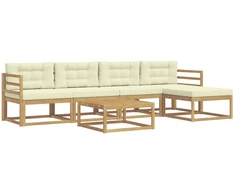Lauko sofos komplektas 6 pcs Balta ir kreminė 79 x 79 x 37 cm