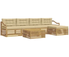 Lauko sofos komplektas 6 pcs Balta ir kreminė 79 x 79 x 37 cm