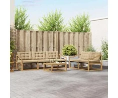 Lauko sofos komplektas 6 pcs Balta ir kreminė 79 x 79 x 37 cm