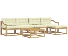 Lauko sofos komplektas 6 pcs Balta ir kreminė 79 x 79 x 37 cm