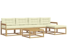 Lauko sofos komplektas 6 pcs Balta ir kreminė 79 x 79 x 37 cm