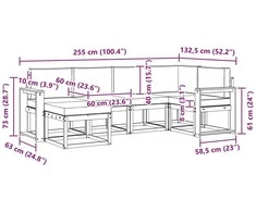 Lauko sofos komplektas 6 vnt. Balta ir kreminė Poliesteris