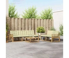 Lauko sofos komplektas 6 pcs Balta ir kreminė 79 x 79 x 37 cm
