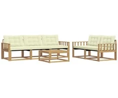 Lauko sofos komplektas 6 pcs Balta ir kreminė 79 x 79 x 37 cm