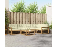 Lauko sofos komplektas 6 pcs Balta ir kreminė 79 x 79 x 37 cm