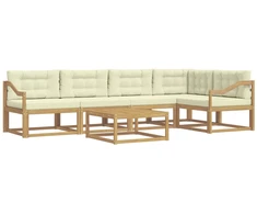 Lauko sofos komplektas 6 pcs Balta ir kreminė 79 x 79 x 37 cm
