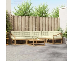 Lauko sofos komplektas 6 pcs Balta ir kreminė 79 x 79 x 37 cm