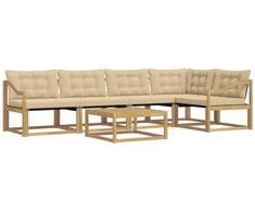 Lauko sofos komplektas 6 pcs Balta ir kreminė 79 x 79 x 37 cm