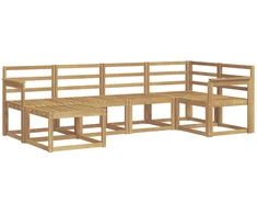 Lauko sofos komplektas 6 pcs Balta Kietos akacijos mediena